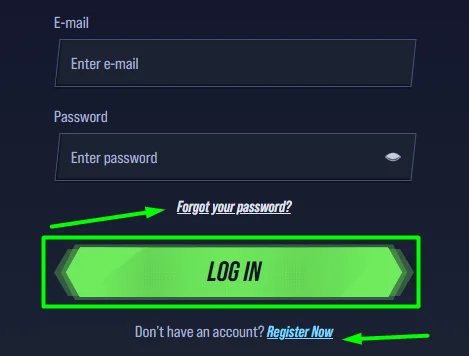fast log in form